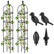 Miuwauer full obelisk trellis front view showing elegant matte finish and benefit: vertical plant support