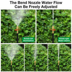 MIXC bendable emitter rod angled into pot for precise watering
