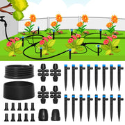 MIXC front packaging showing full drip irrigation kit and contents for quick setup