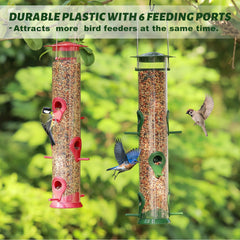 MIXXIDEA close-up of six feeding ports highlighting perch design benefit