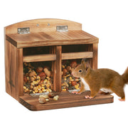 MIXXIDEA feeder front view showing roomy opening and brown finish, encourages wildlife visits