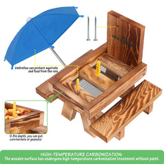 MIXXIDEA umbrella top detail highlighting red canopy that shields tray benefit: keeps food dry