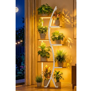 MJOMKN front view of 7-tier plant stand showing vertical display benefit