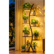 MJOMKN front view of full 7-tier plant stand showing space-saving display