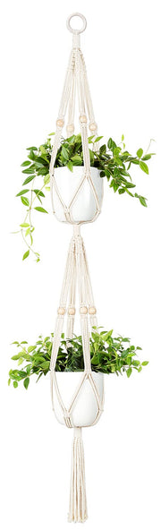 Mkono front view showing full 49-inch double plant hanger and neat display benefits