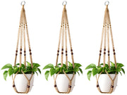 Mkono macrame hanger front view showing brown cotton and boho texture, adds vertical greenery