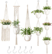 Mkono front view of five-pack hangers showing boho styling and space-saving benefit