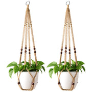 Mkono macrame plant hanger front view showing clean hanging silhouette and decor appeal