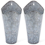 Mkono metal wall planter front view showing silver finish and farmhouse look