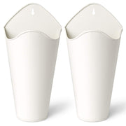 Mkono white metal planter front view showing rustic charm and easy wall display