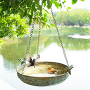 MNRYLKB front view of hanging bird bath shows durable design and curb appeal
