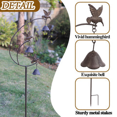 MNRYLKB stake installed in garden bed, adds motion and visual interest