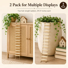 MOCCOOL ladder draped over planter adding vertical interest benefit