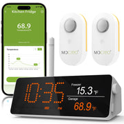 MOCREO H5Pro hub front display showing live temperatures for quick monitoring