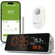 MOCREO hub front display showing temperature and charts for quick checks