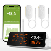 MOCREO hub front display showing temperature and alerts for quick status