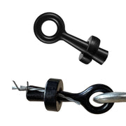 MOEUFFIR barbed wire puller front view shows durable cast body and ring for secure grip