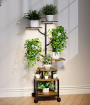 Mogaath front view of 7-tier plant stand shows compact vertical display benefits