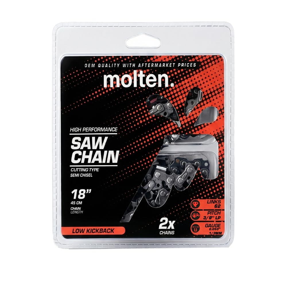 Molten two-pack front packaging showing 18-inch chains, clear fitment benefit