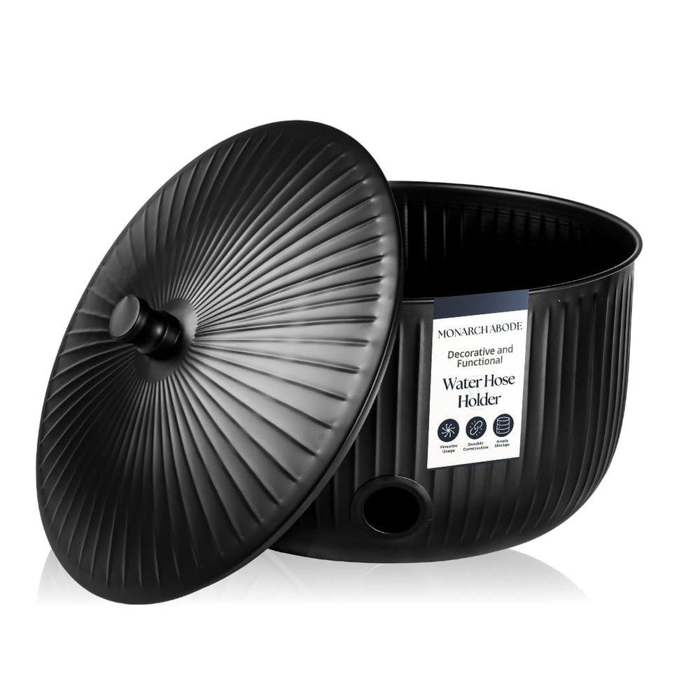 Monarch Abode front view matte black pot enhancing curb appeal