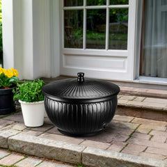 Monarch Abode removable lid close-up keeping debris out for cleaner hose storage