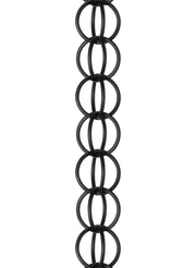 Monarch Rain Chains front view showing full 8.5 ft chain and rings, enhances curb appeal