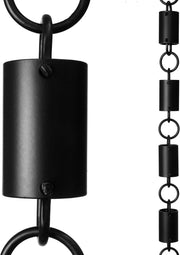 Monarch Rain Chains front view showing full 8.5 ft chain and modern curb appeal benefit