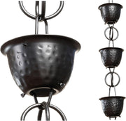 Monarch Rain Chains front view matte black showcasing contemporary curb appeal