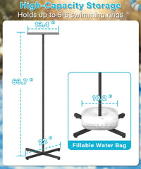 Mondazie close-up of T-shaped pole highlighting extra hanging space benefit