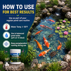 Montorchid tablets spreading on pond surface, demonstrating simple application benefit