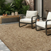 MontVoo front view of 4x6 patio rug showing pattern and neutral color benefits
