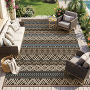 MontVoo front view showing waterproof patio rug protecting outdoor flooring