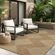 MontVoo front view of 5x7 patio rug showing durable design and warm tones