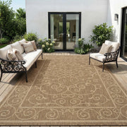 MontVoo front view of 5x7 rug, durable outdoor style benefit