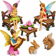 Mood Lab front view of 12-piece fairy garden set showing variety and color benefits