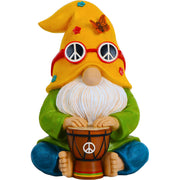 Mood Lab front view of hippie drummer gnome showing vibrant colors and stance