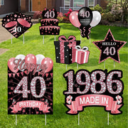 MOORAY front sign display showing rose gold Happy 40th Birthday, eye-catching curb appeal