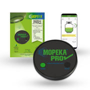 Mopeka Pro Check front view showing compact sensor and strong magnets for easy mounting