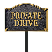 Morgtta front-facing sign showing bold Private Drive text and clear boundary