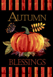 Morigins flag front view showing bright pumpkin design and clear text