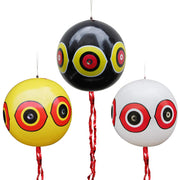 MorTime front view inflated balloon showing reflective eyes and deterrent benefit
