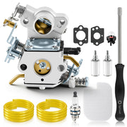MOTOALL carburetor front view showing mounting ports and benefits easy replacement