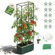 MQHUAYU front view showing planter and trellis, highlights space-saving benefit