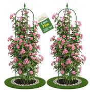 MQHUAYU front view of two green obelisk trellises showing stable vertical support