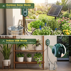 MQUPIN solar panel close-up charging battery for hands-free watering