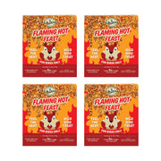 Mr. Bird front packaging showing the Flaming Hot Feast cylinder and benefits