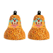 Mr. Bird front packaging shows two Flaming Hot Feast bells and quick benefits