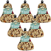 Mr. Bird front packaging showing six seed bells and included hanger, clear benefit quick setup