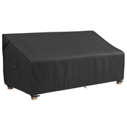 MR. COVER front view of full packaged 3-seater cover showing fit and color, protects sofa