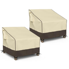 MR. COVER front view of brown chair cover showing full protection and fit